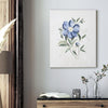 Blue Umbra Flower I Floral Embellished Canvas Wall Art Print - 16"x20"